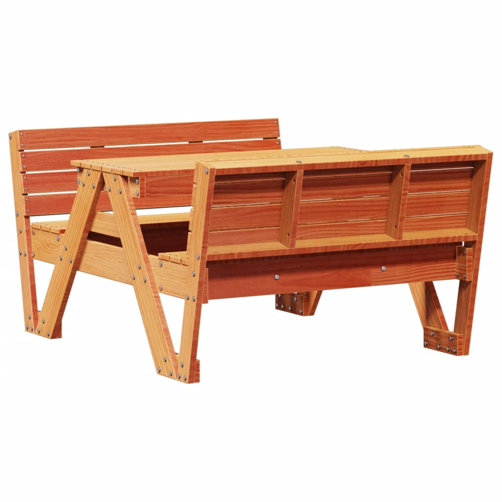 Table de pique-nique pour enfants wax marron 88x122x58 cm bois massif