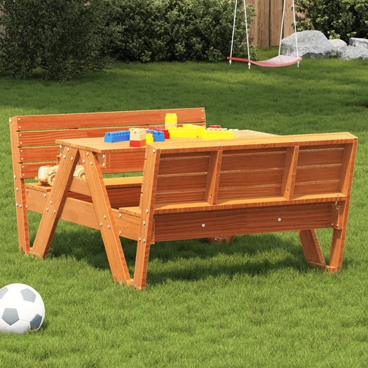 Table de pique-nique pour enfants wax marron 88x122x58 cm bois massif