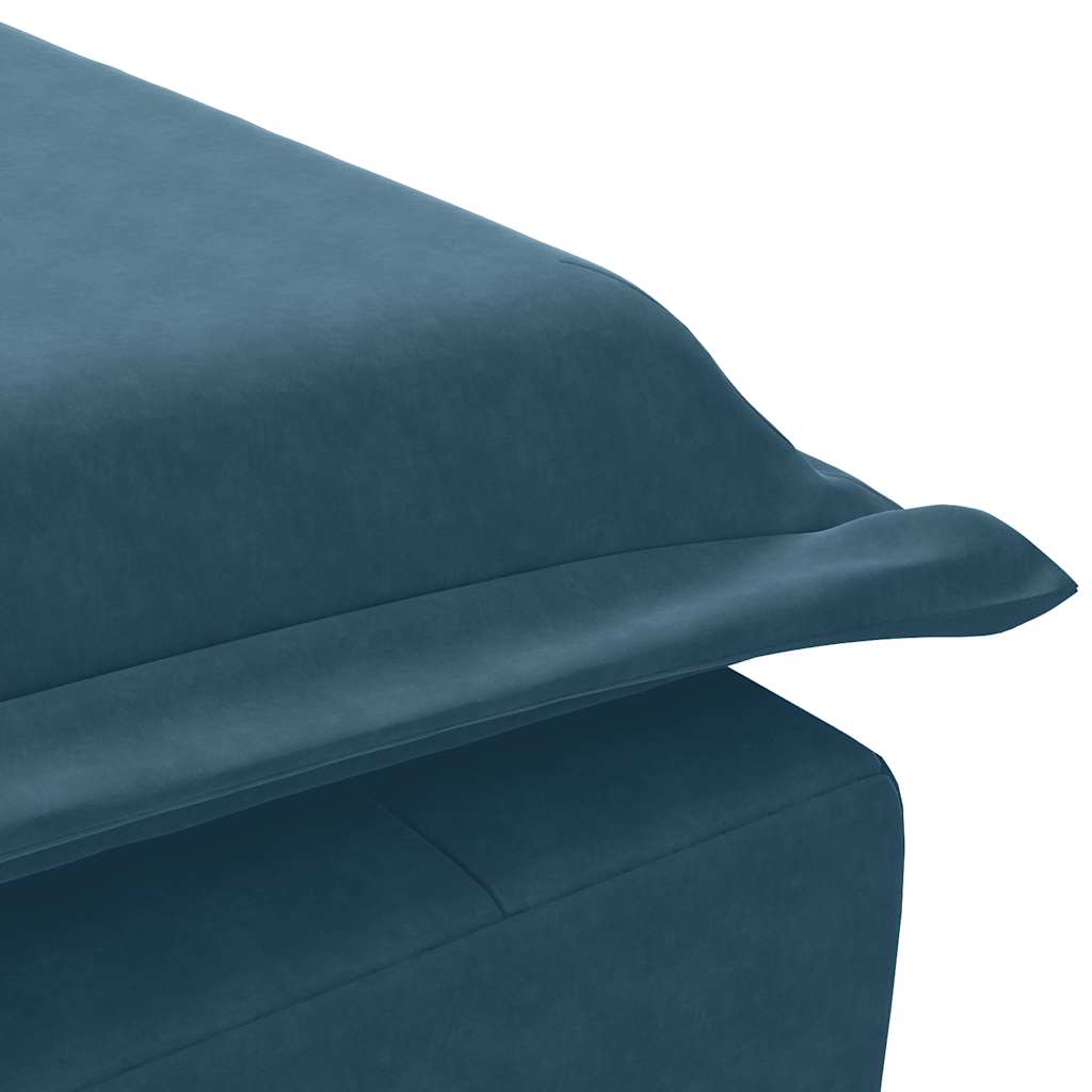 Massage-Chaiselongue mit Nackenrolle Blau Samt