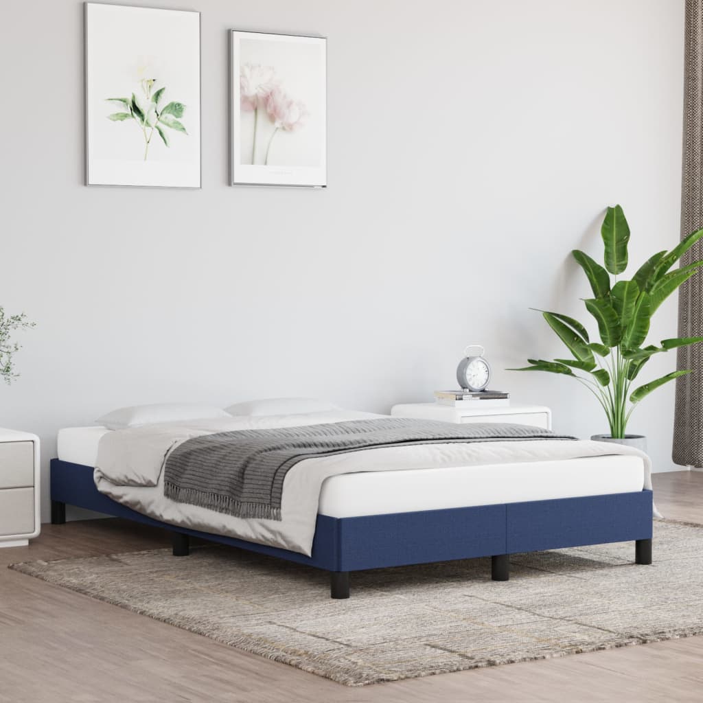 Bettgestell ohne Matratze Blau 120x190 cm Stoff