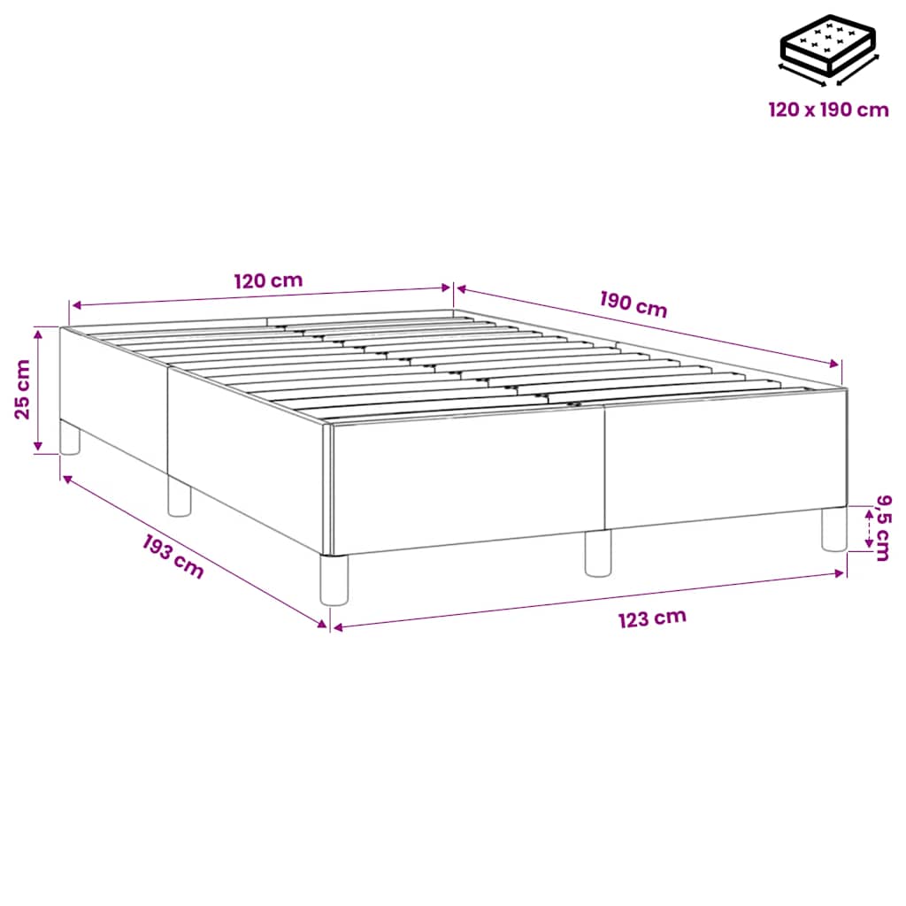 Bettgestell ohne Matratze Hellgrau 120x190 cm Samt