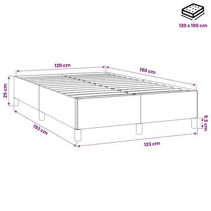Bettgestell ohne Matratze Hellgrau 120x190 cm Samt