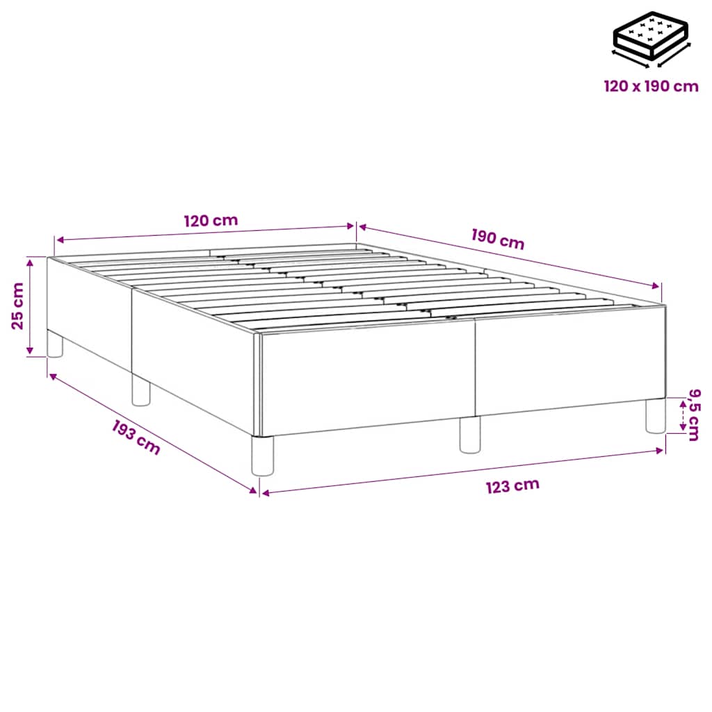 Bettgestell ohne Matratze Dunkelblau 120x190 cm Samt