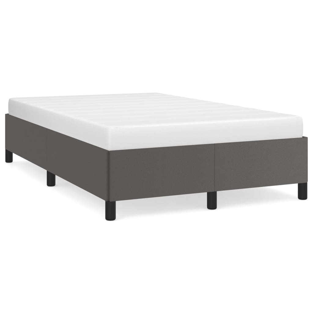 Bettgestell ohne Matratze Grau 120x190 cm Kunstleder
