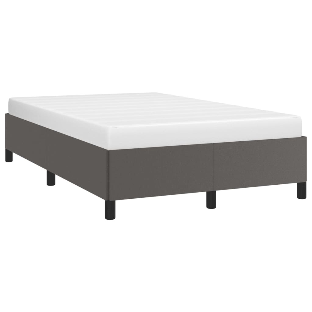 Bettgestell ohne Matratze Grau 120x190 cm Kunstleder