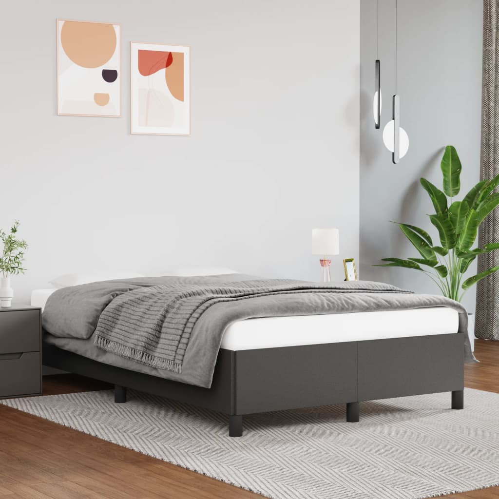 Bettgestell ohne Matratze Grau 120x190 cm Kunstleder