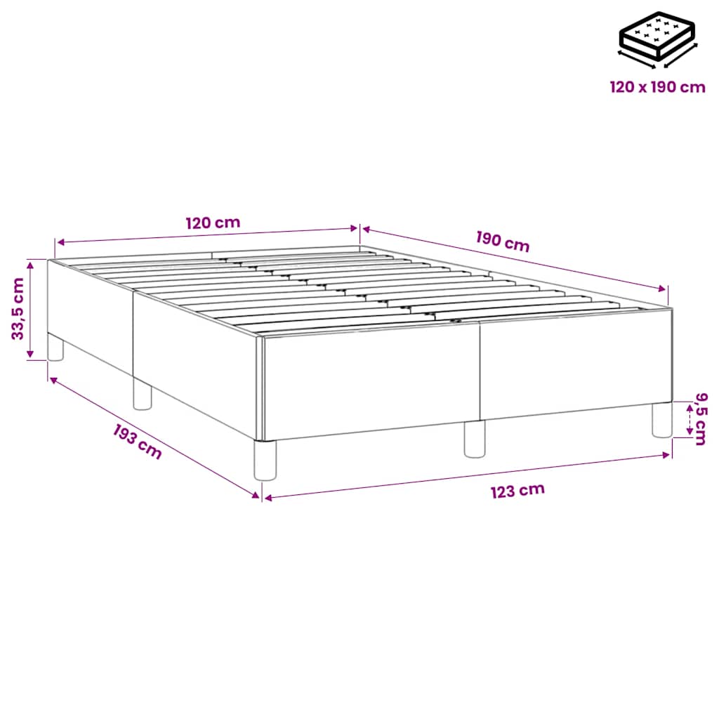 Bettgestell ohne Matratze Rosa 120x190 cm Samt
