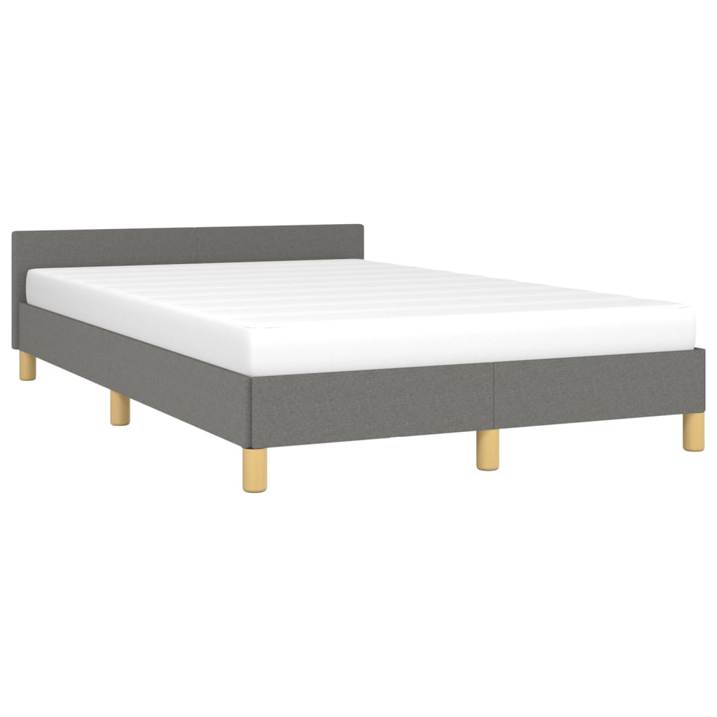 Bettgestell ohne Matratze Dunkelgrau 120x190 cm Stoff