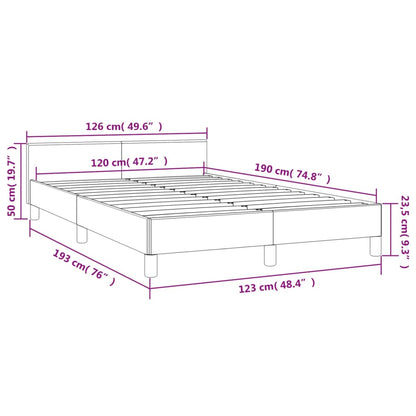 Bettgestell ohne Matratze Dunkelgrau 120x190 cm Stoff