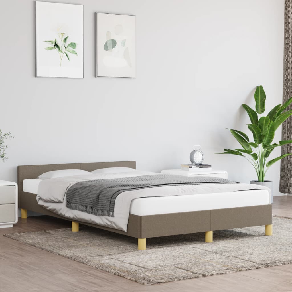 Bettgestell ohne Matratze Taupe 120x190 cm Stoff