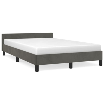 Bettgestell ohne Matratze Dunkelgrau 120x190 cm Samt