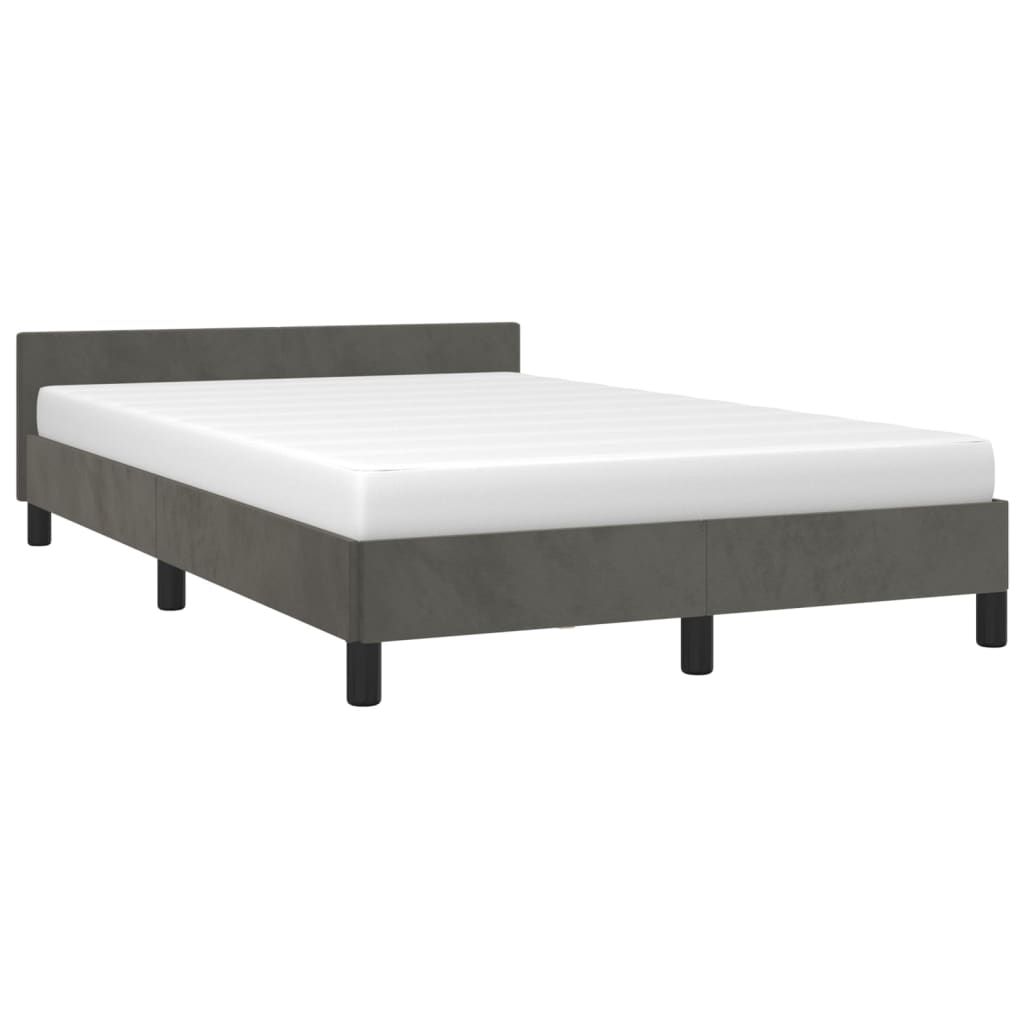 Bettgestell ohne Matratze Dunkelgrau 120x190 cm Samt