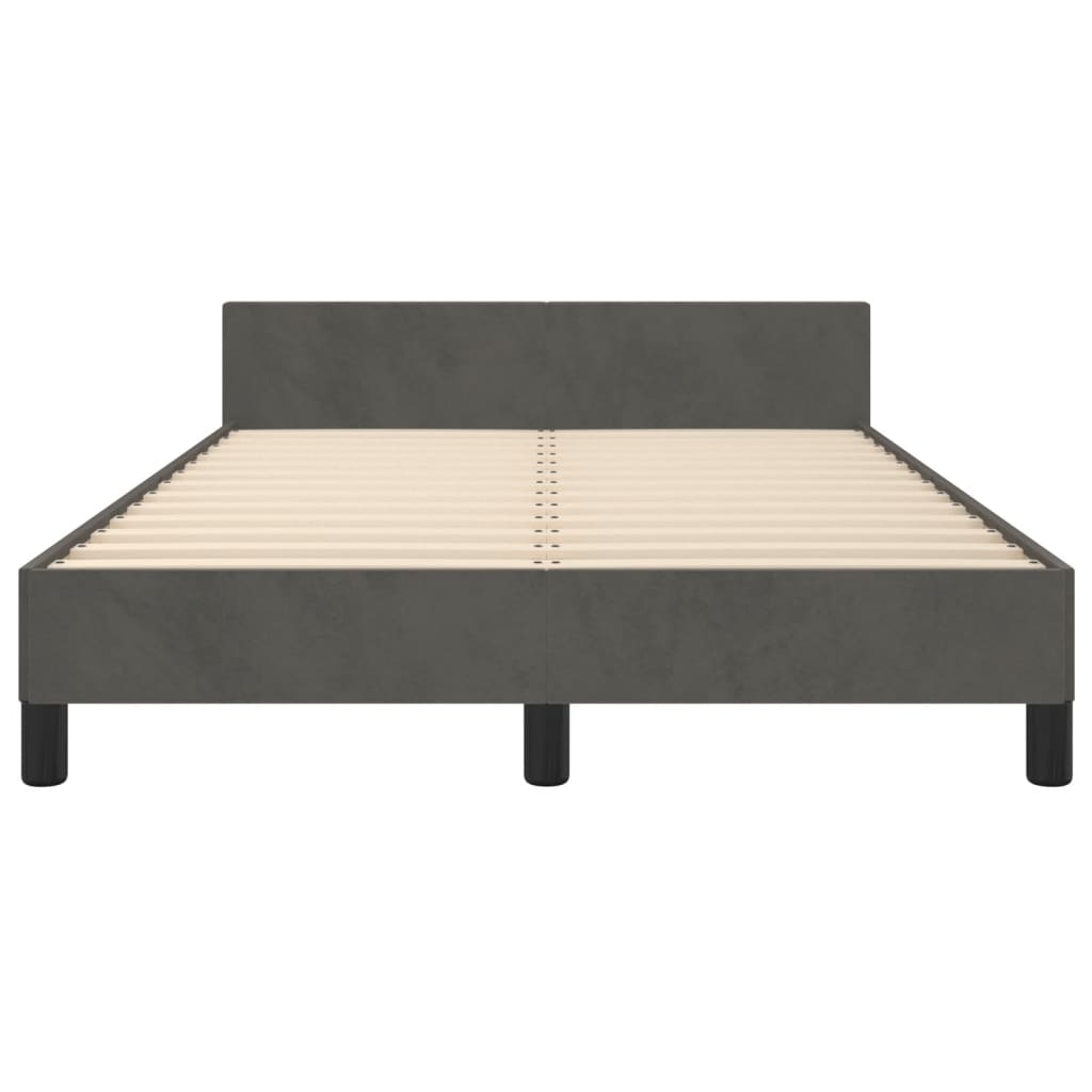 Bettgestell ohne Matratze Dunkelgrau 120x190 cm Samt