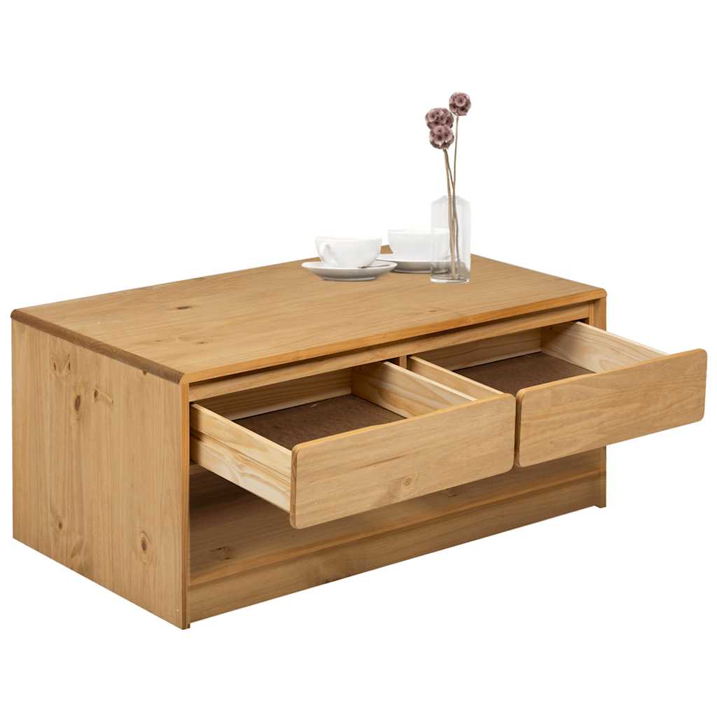 Couchtisch SAUDA Eiche-Optik 99x55x45 cm Massivholz Kiefer