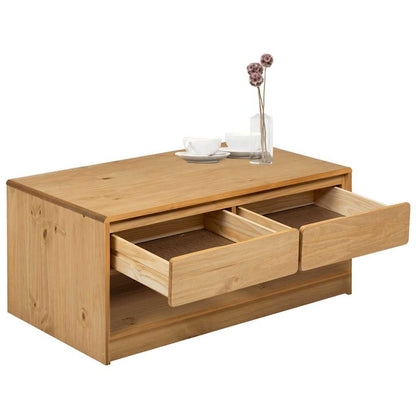 Couchtisch SAUDA Eiche-Optik 99x55x45 cm Massivholz Kiefer