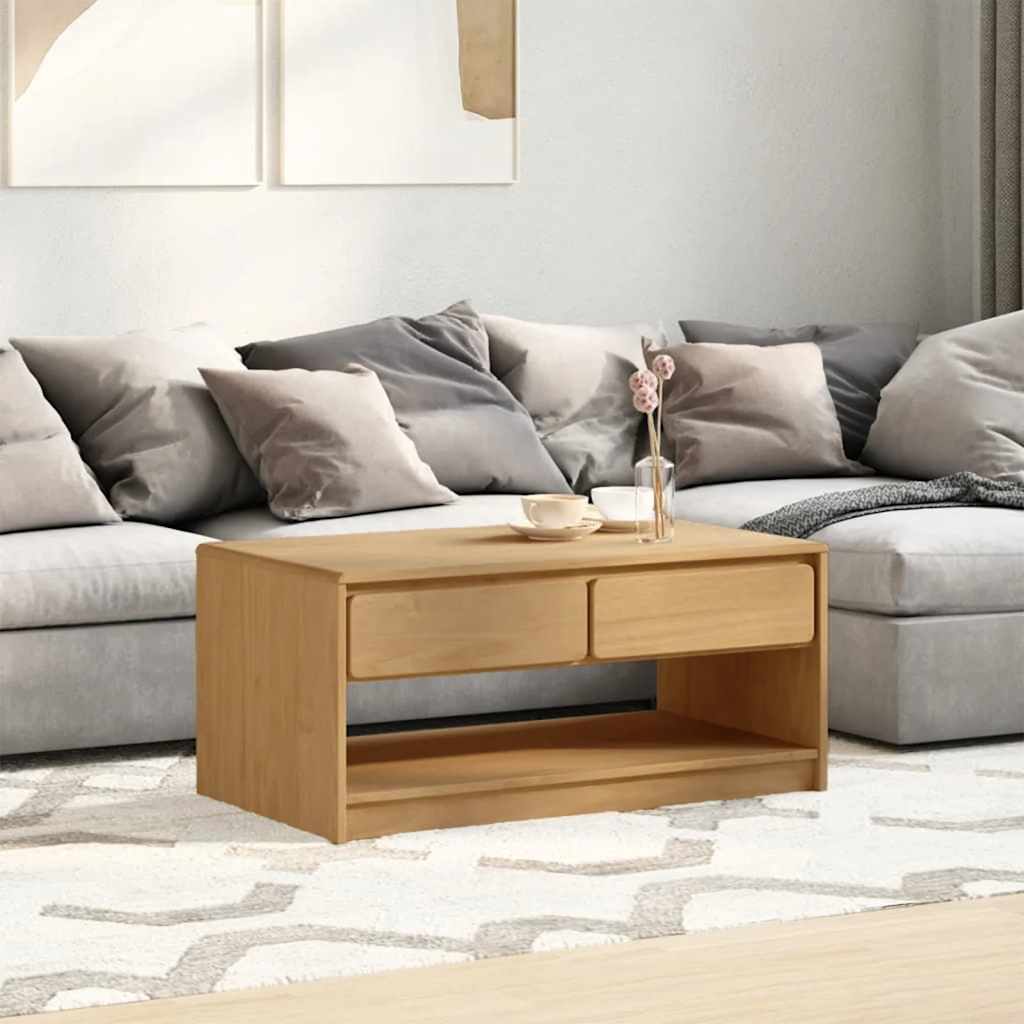 Couchtisch SAUDA Eiche-Optik 99x55x45 cm Massivholz Kiefer