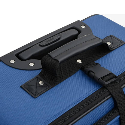 5 Piece Travel Luggage Set Blue Fabric 5 stk. Blue