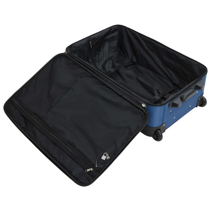 5 Piece Travel Luggage Set Blue Fabric 5 stk. Blue