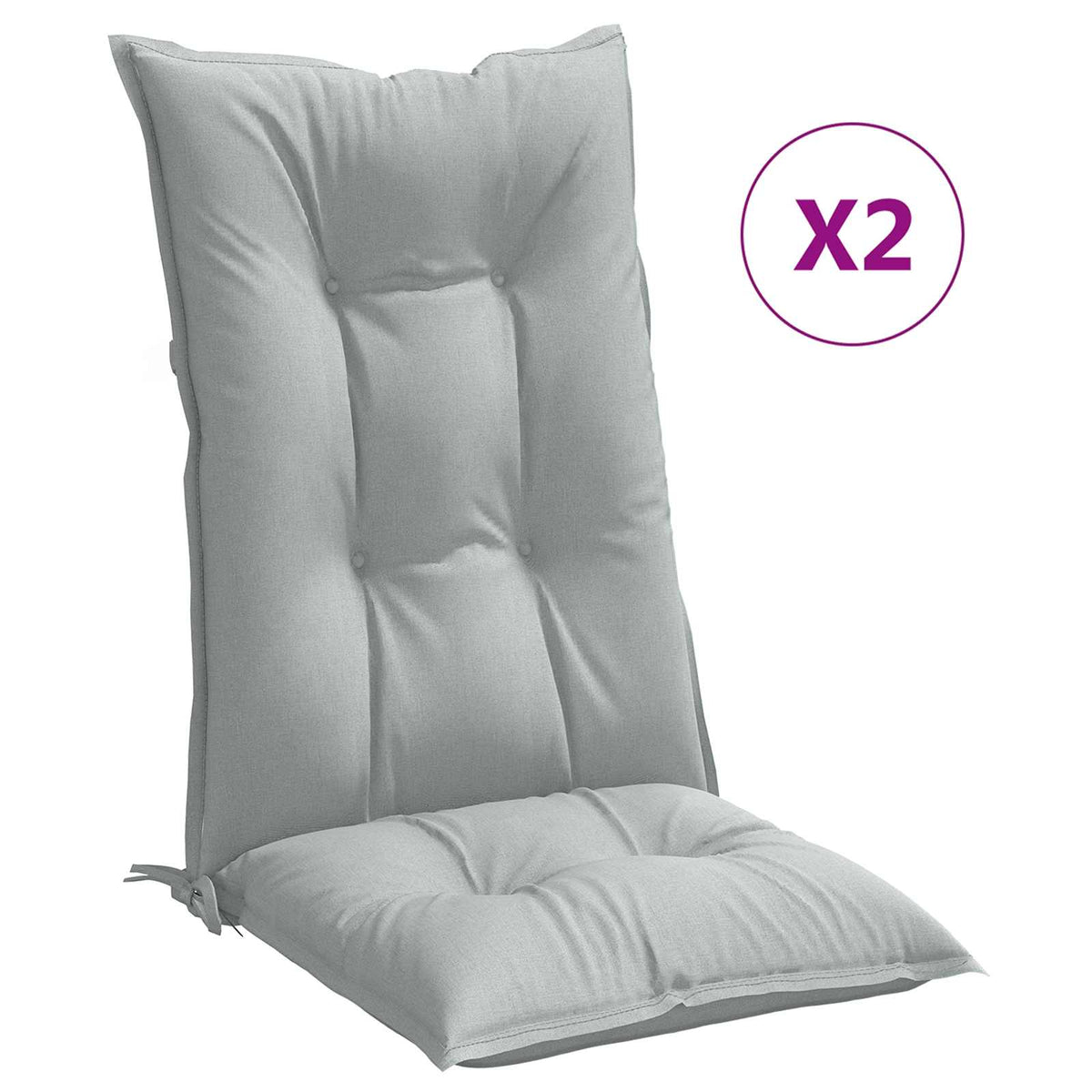 Hochlehner-Auflagen 2 Stk. Melange Hellgrau 120x50x7 cm Stoff