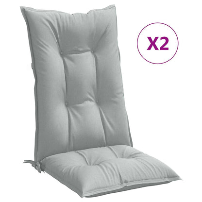 Hochlehner-Auflagen 2 Stk. Melange Hellgrau 120x50x7 cm Stoff