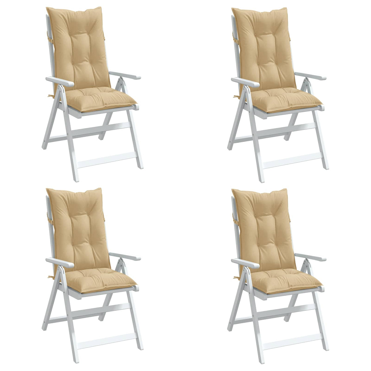 Hochlehner-Auflagen 4 Stk. Melange Beige 120x50x7 cm Stoff