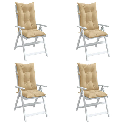 Hochlehner-Auflagen 4 Stk. Melange Beige 120x50x7 cm Stoff