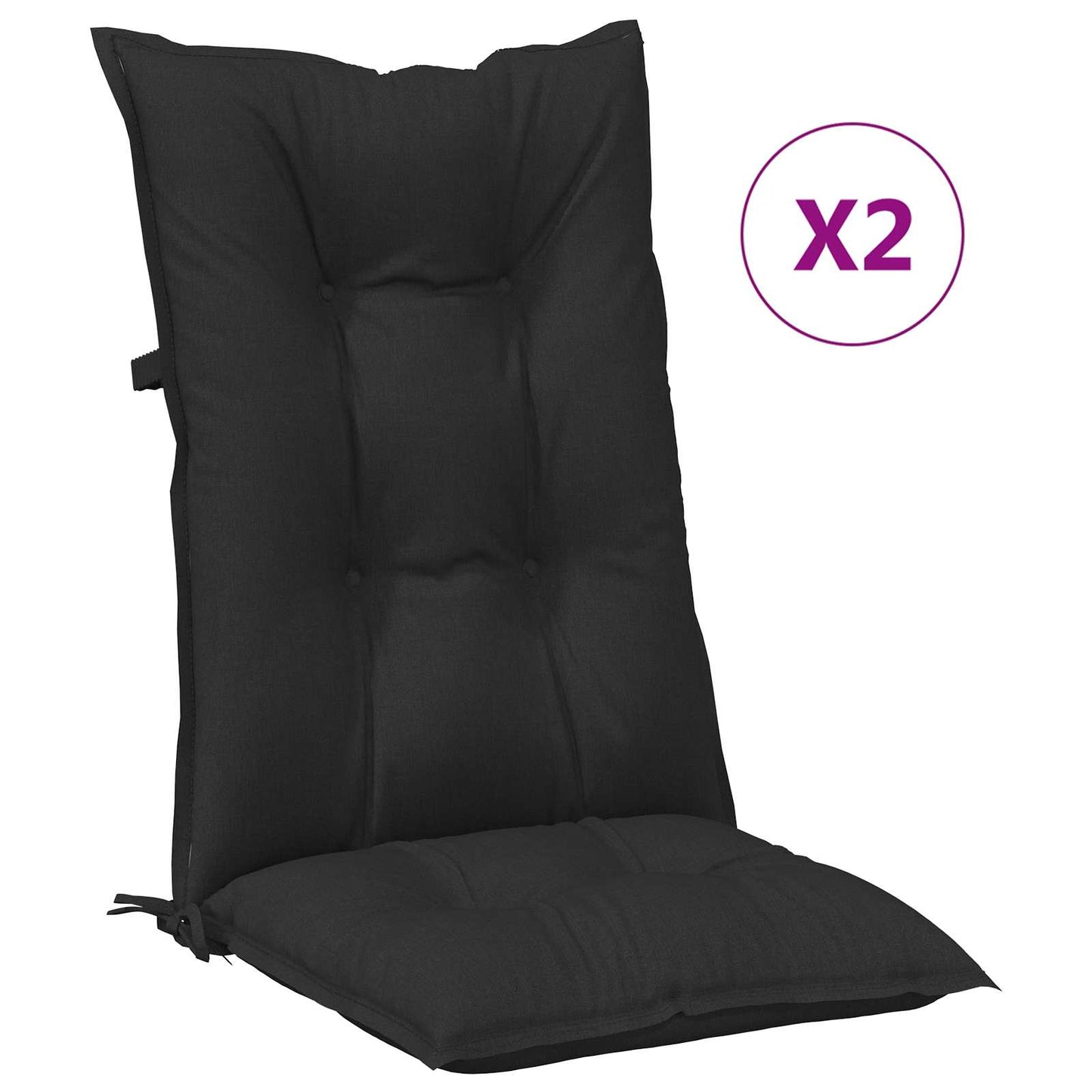 Set Hochlehner-Stuhlkissen 2 pcs Melange Schwarz