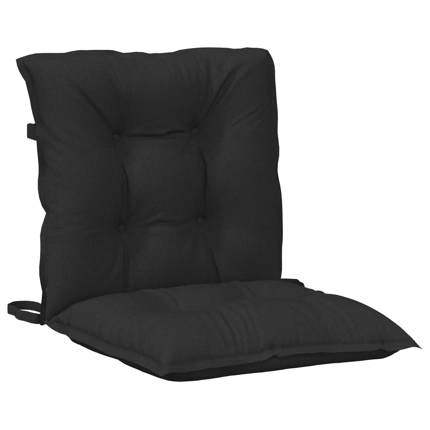 Niedriglehner Stuhlkissen Set 2 pcs Melange Schwarz