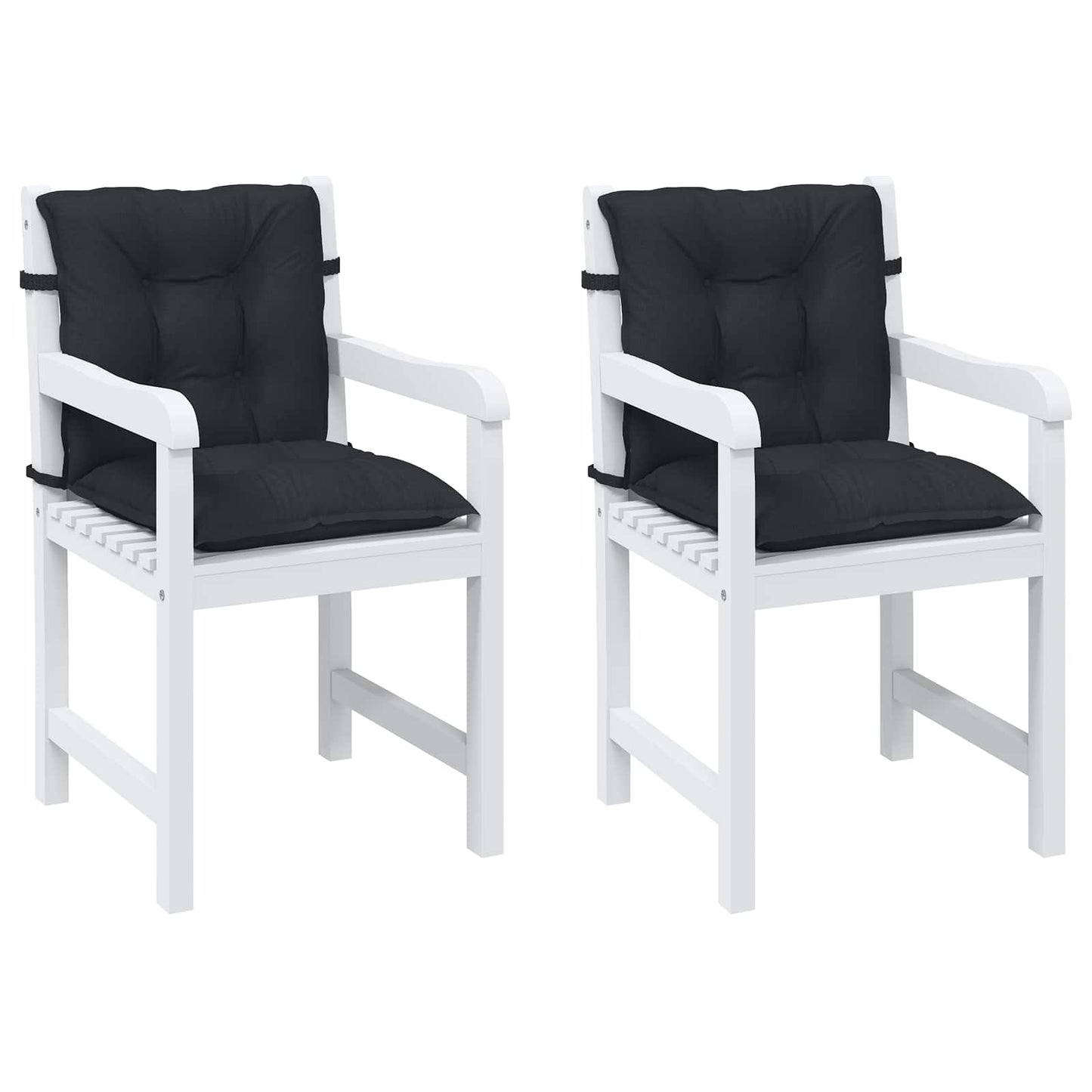 Niedriglehner Stuhlkissen Set 2 pcs Melange Schwarz