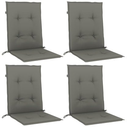 Niedriglehner-Auflagen 4 Stk. Dunkelgrau 100x50x4 cm Stoff