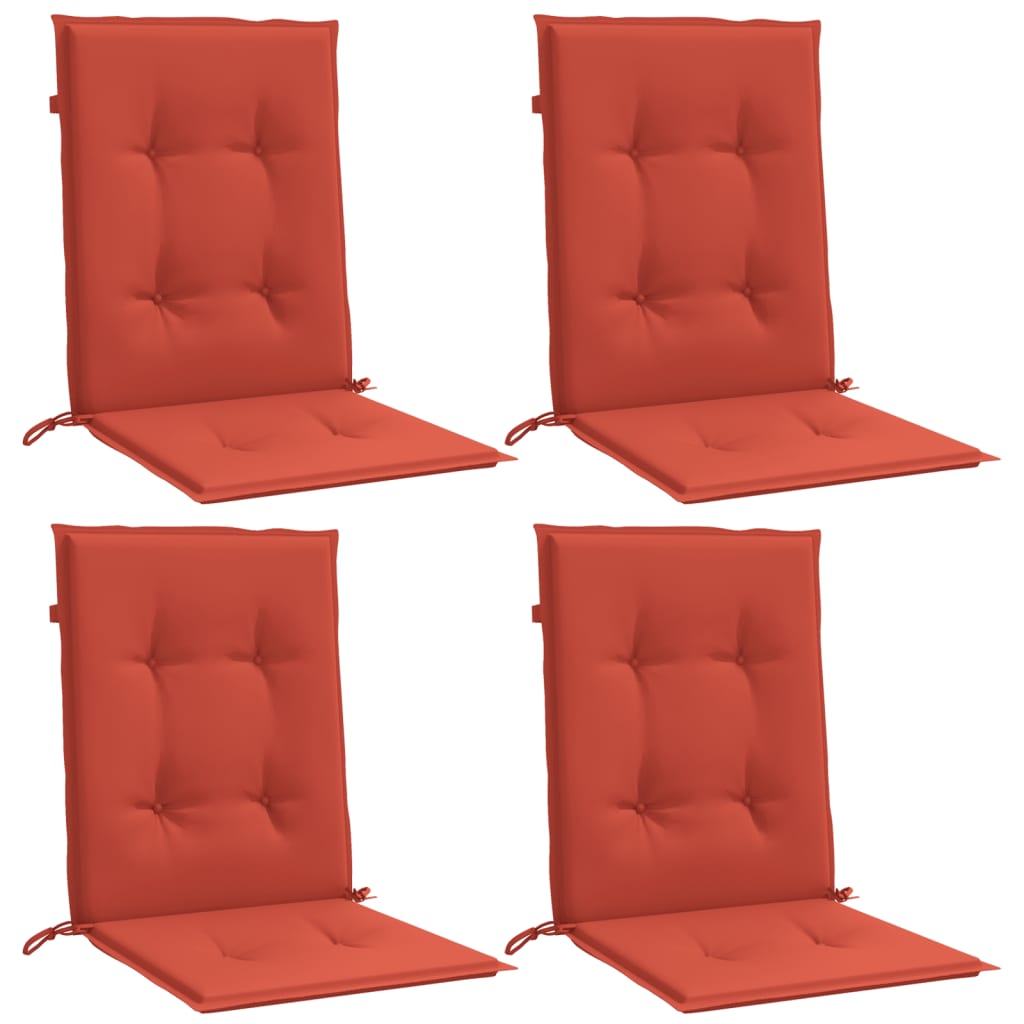 Niedriglehner-Auflagen 4 Stk. Melange Rot 100x50x4 cm Stoff