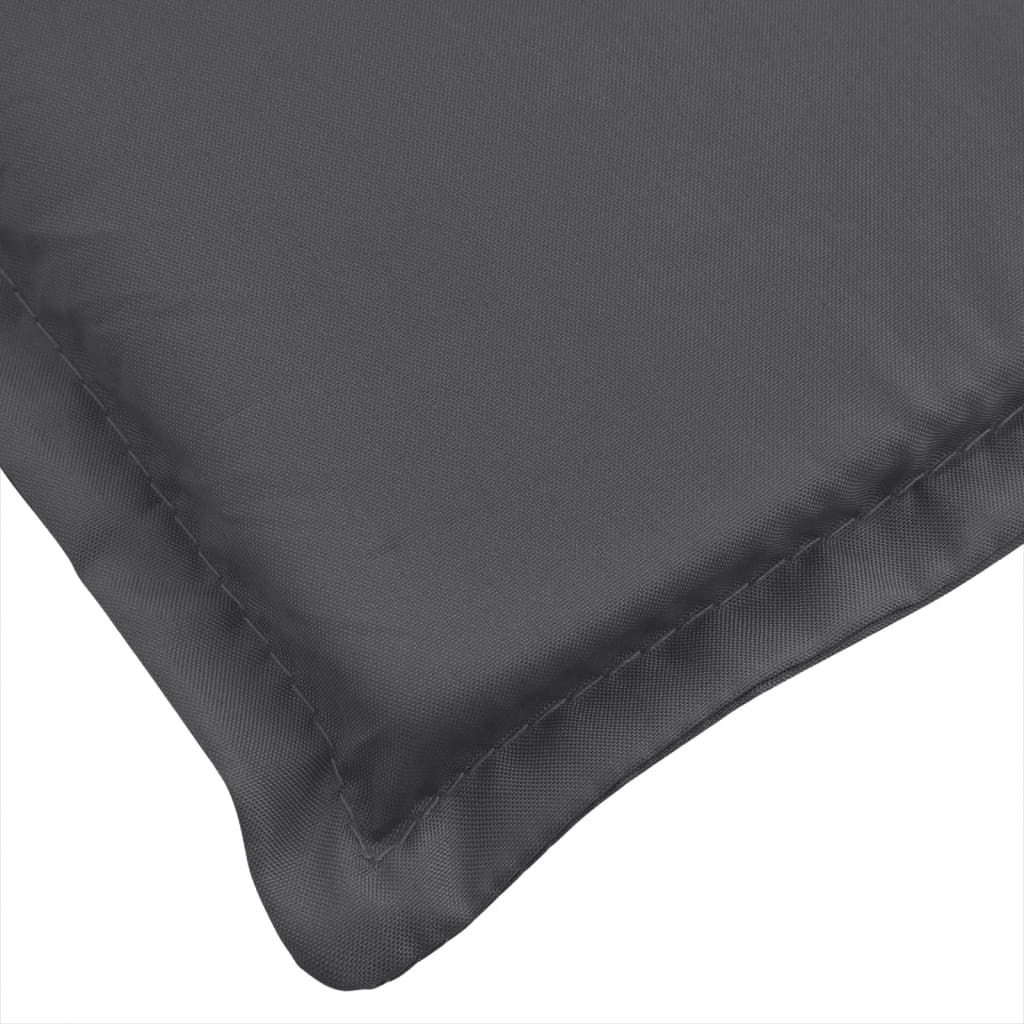 Coussin pour transat mélange tissu anthracite 186x58x3 cm