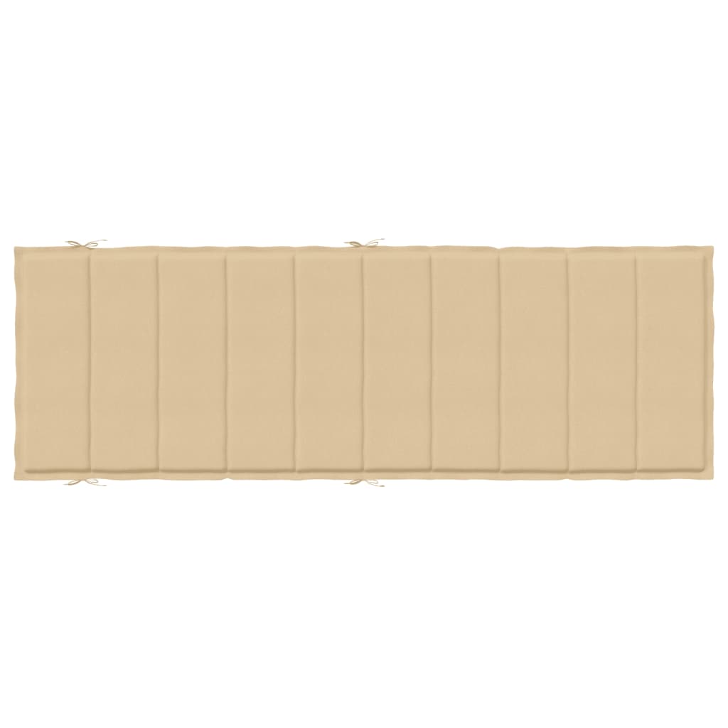 Sonnenliegen-Auflage Melange Beige 186x58x3 cm Stoff