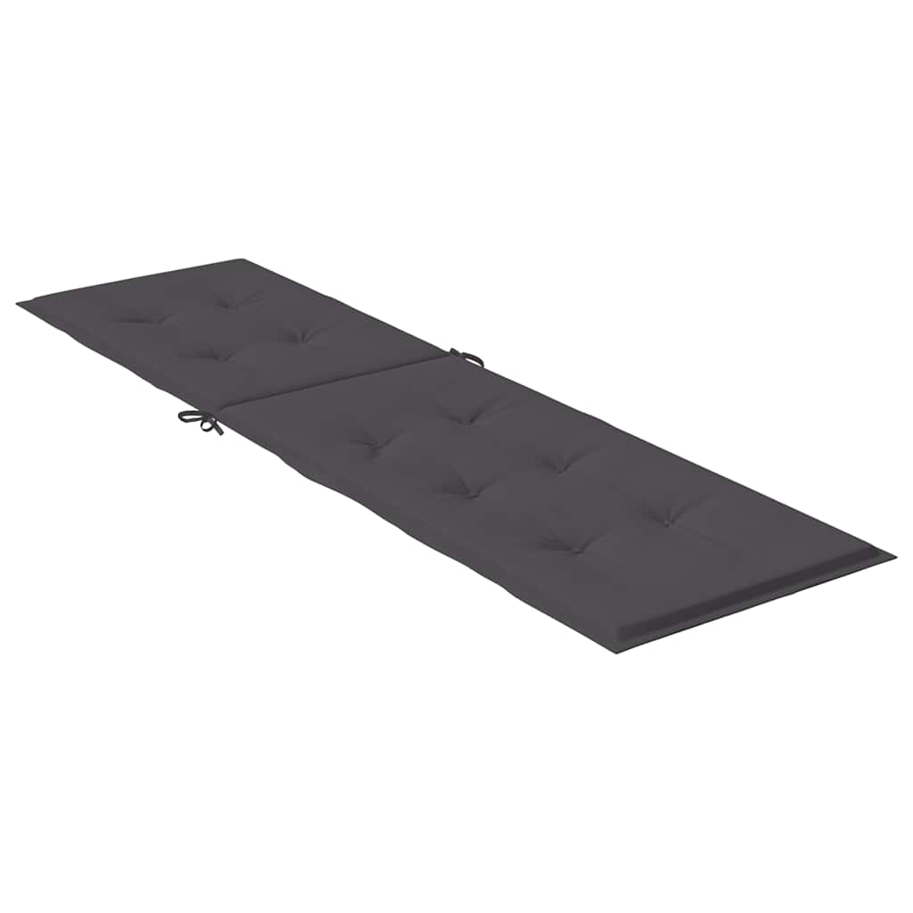Liegestuhl-Auflage Melange Anthrazit (75+105) x 50 x 4 cm Stoff