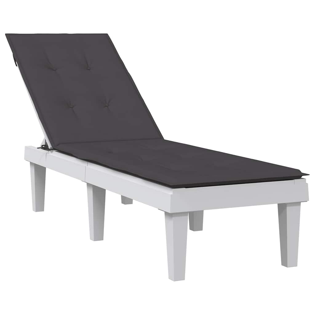 Liegestuhl-Auflage Melange Anthrazit (75+105) x 50 x 4 cm Stoff