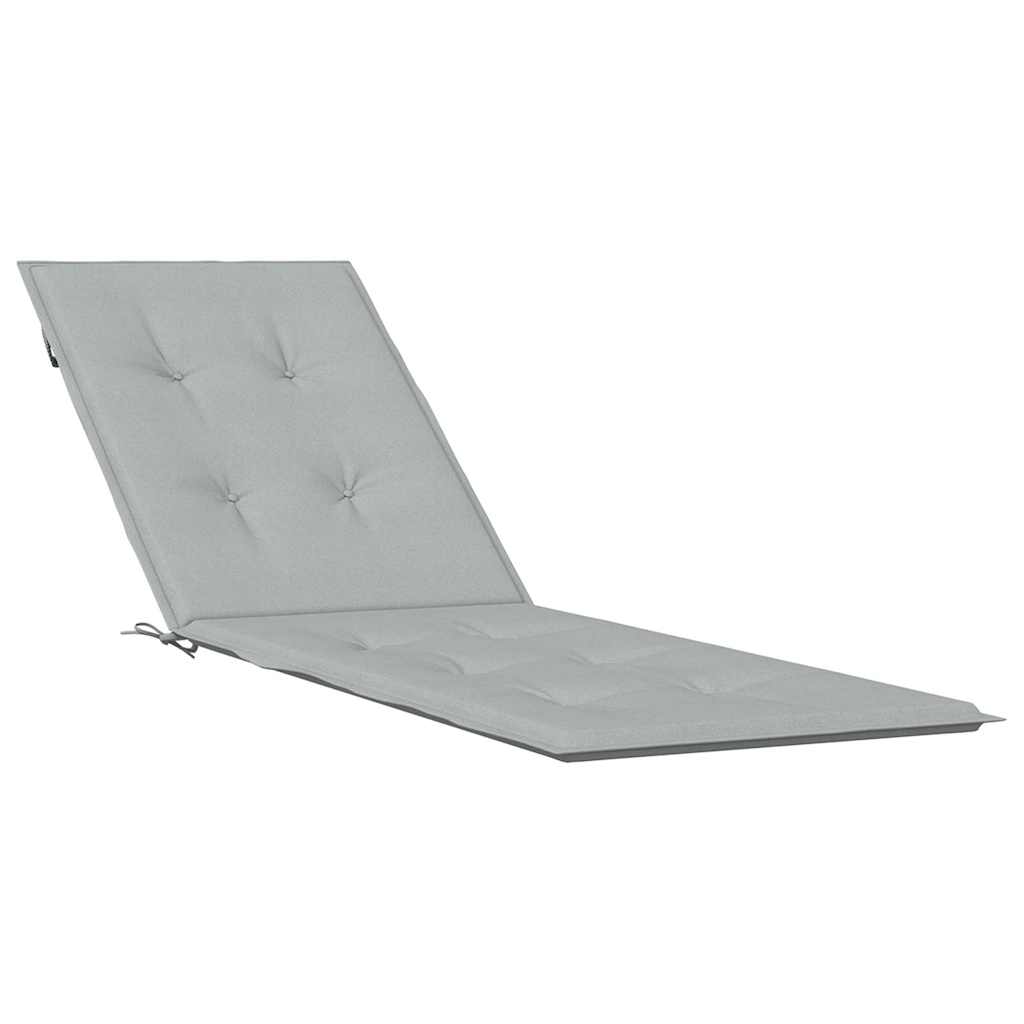 Liegestuhl-Auflage Melange Hellgrau (75+105) x 50 x 4 cm Stoff
