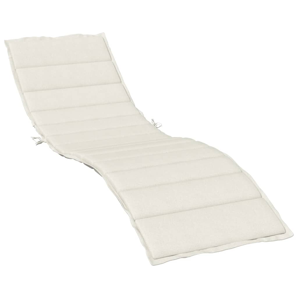 Coussin pour transat crème mélangée 200x50x4 cm tissu