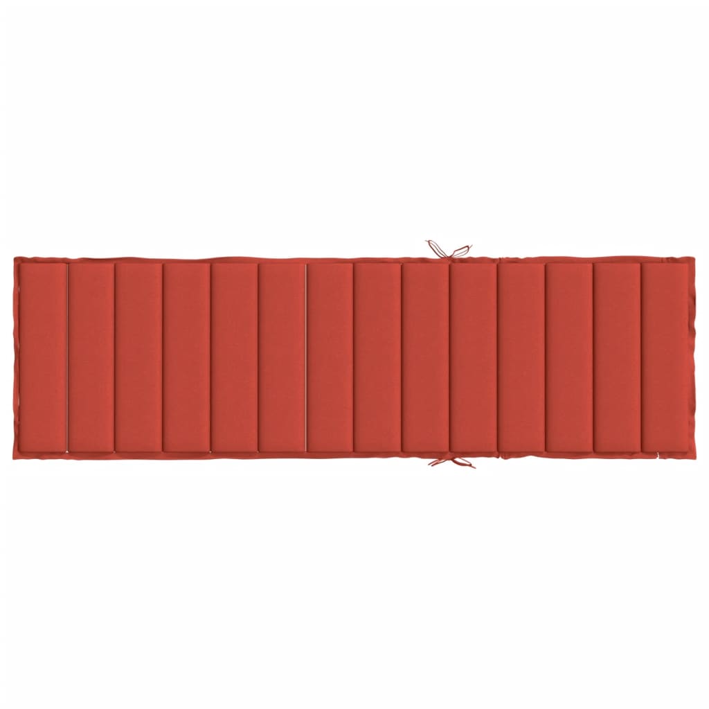 Sonnenliegen-Auflage Melange Rot 200x50x4 cm Stoff