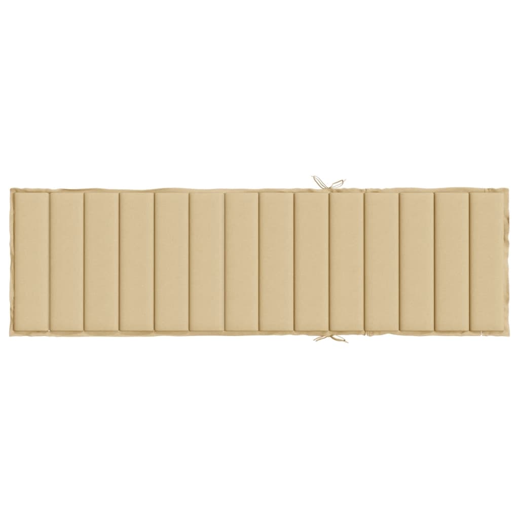 Sonnenliegen-Auflage Melange Beige 200x60x4 cm Stoff