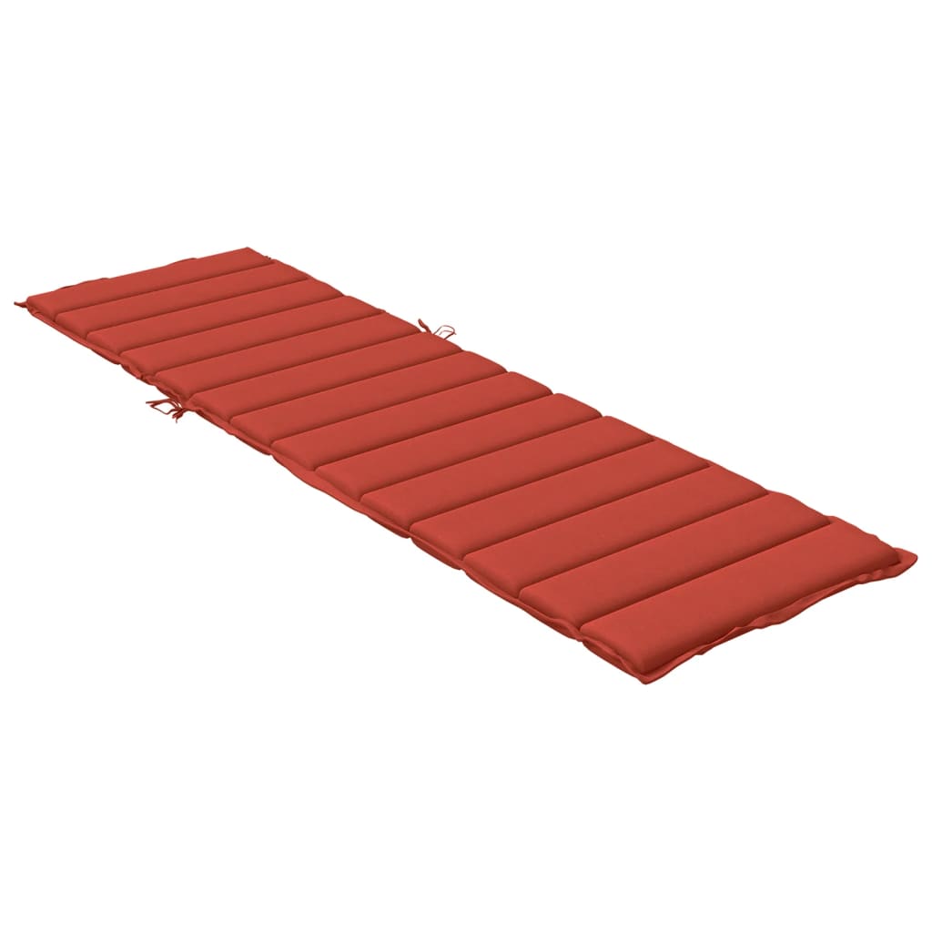 Coussin pour transat mélange rouge 200x60x4 cm tissu