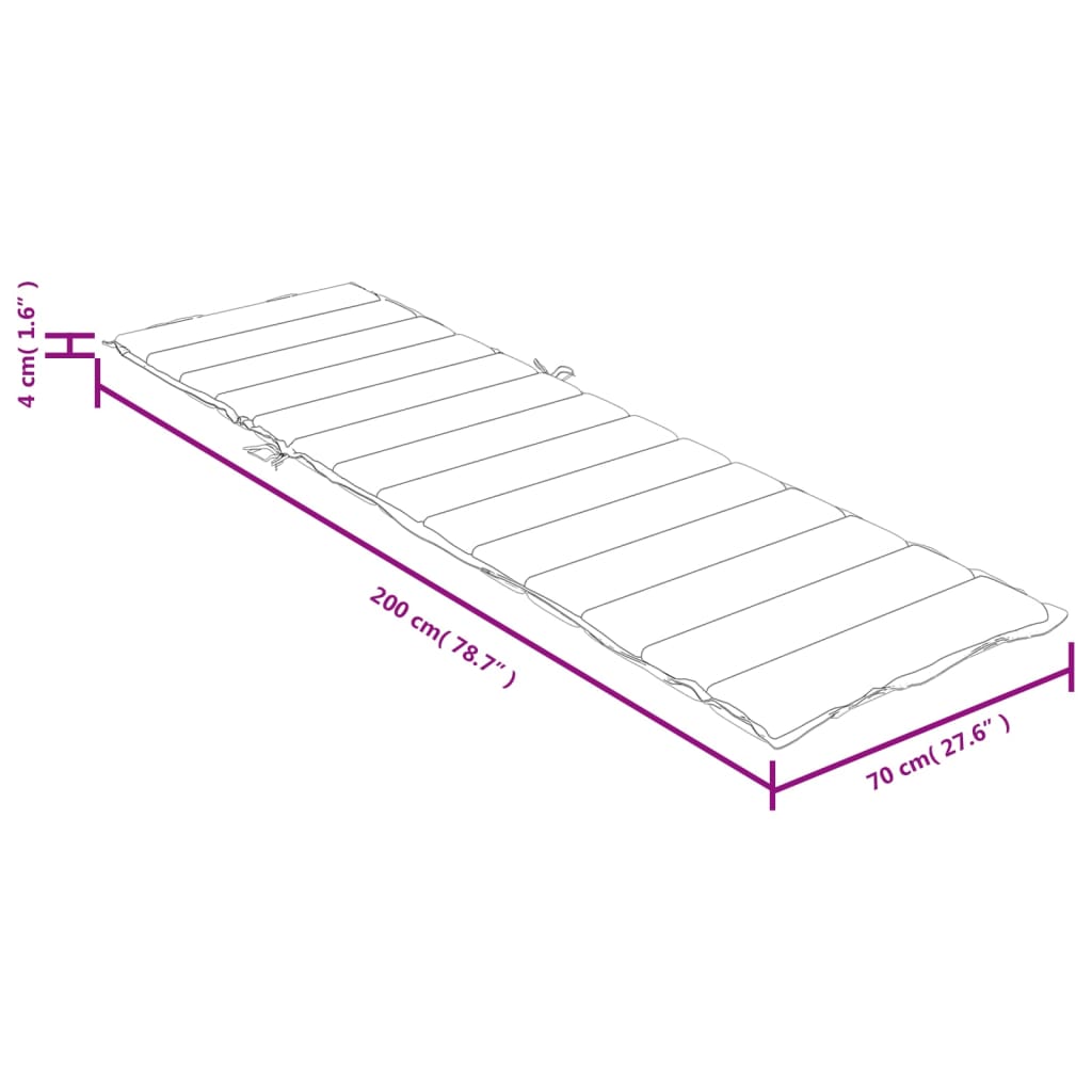 Sonnenliegen-Auflage Melange Anthrazit 200x70x4 cm Stoff