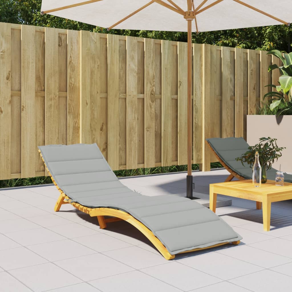 Sonnenliegen-Auflage Melange Hellgrau 200x70x4 cm Stoff