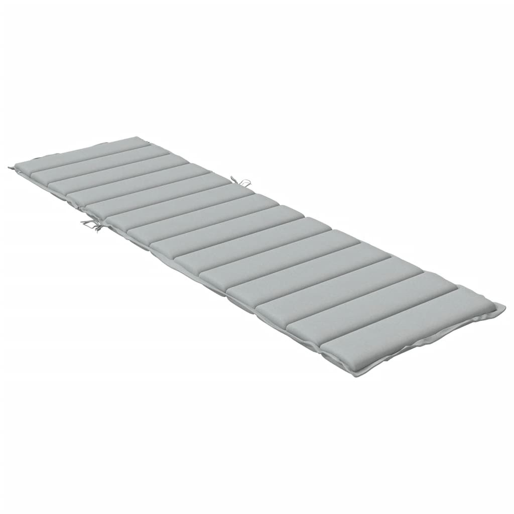 Sonnenliegen-Auflage Melange Hellgrau 200x70x4 cm Stoff