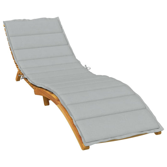 Sonnenliegen-Auflage Melange Hellgrau 200x70x4 cm Stoff