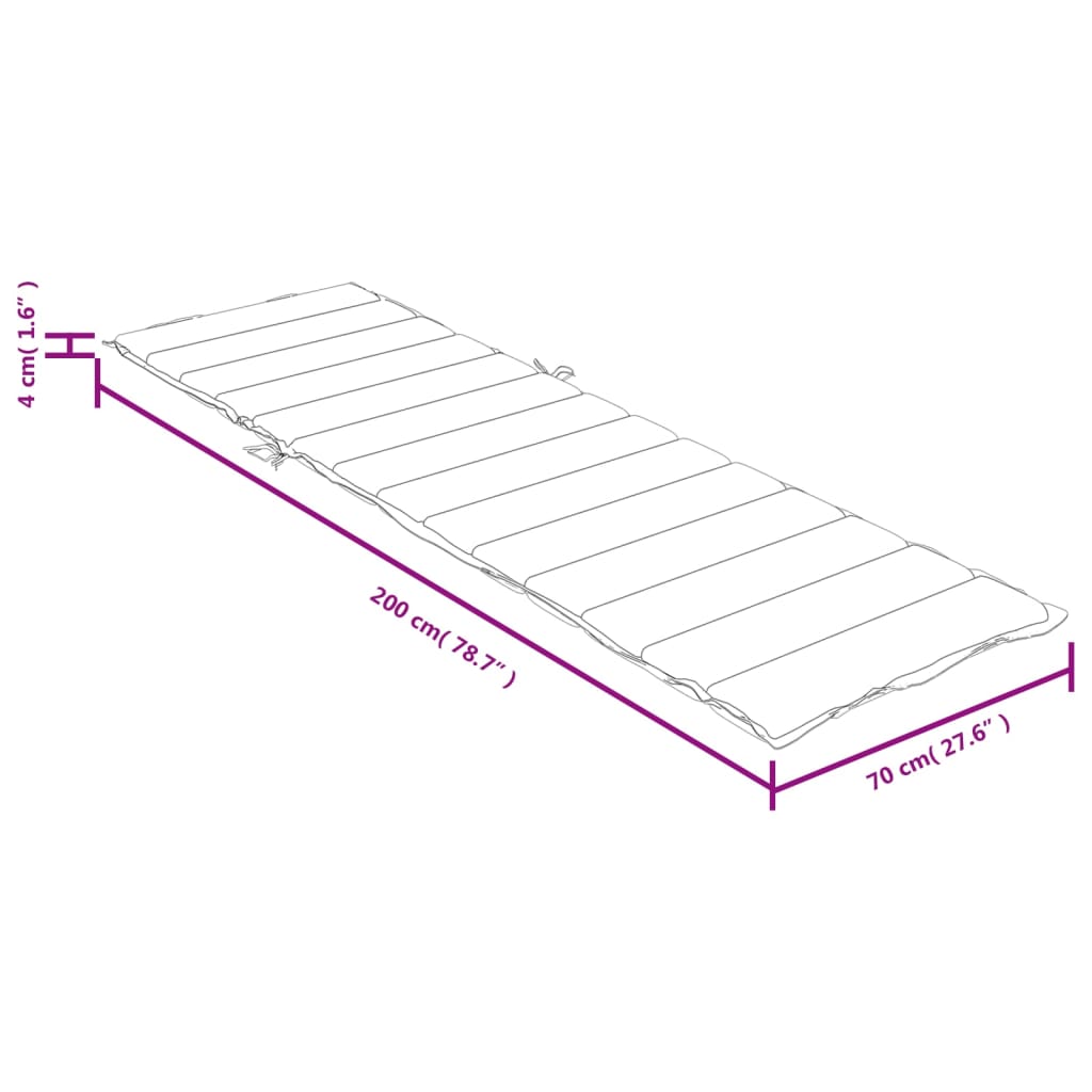 Sonnenliegen-Auflage Melange Dunkelgrau 200x70x4 cm Stoff