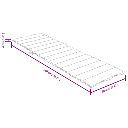 Sonnenliegen-Auflage Melange Dunkelgrau 200x70x4 cm Stoff