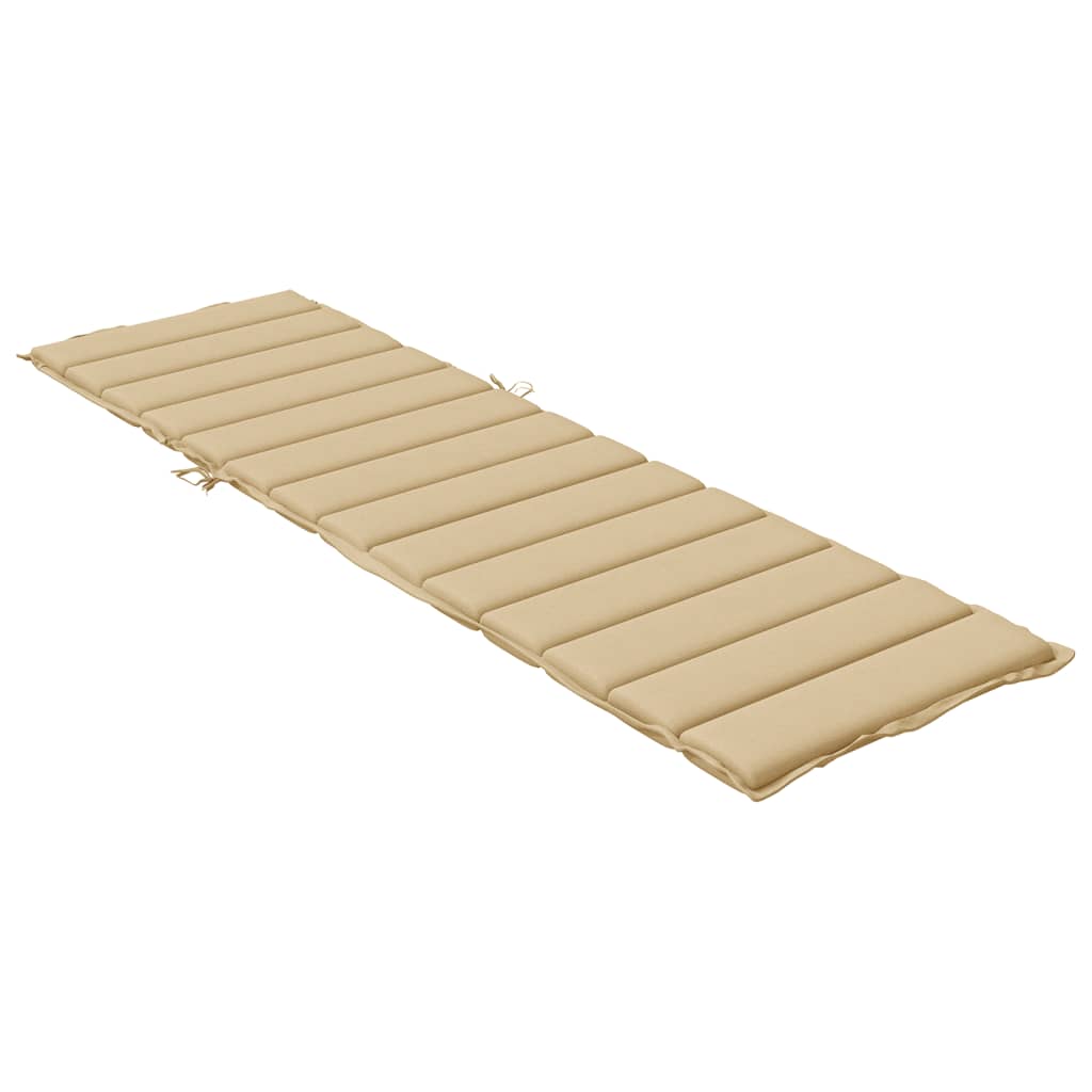 Sonnenliegen-Auflage Melange Beige 200x70x4 cm Stoff