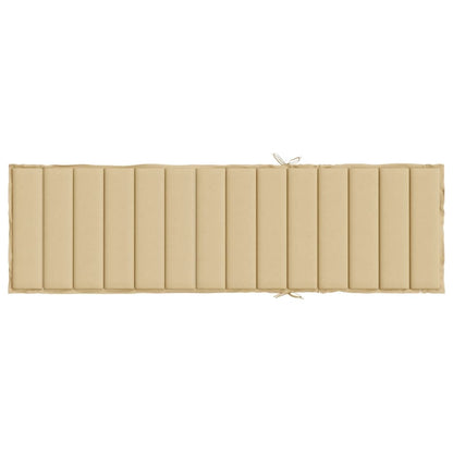 Sonnenliegen-Auflage Melange Beige 200x70x4 cm Stoff