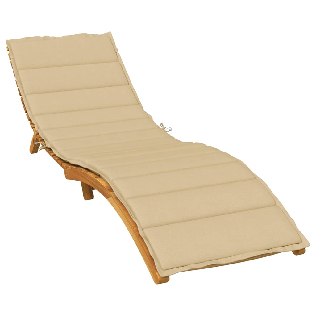 Sonnenliegen-Auflage Melange Beige 200x70x4 cm Stoff