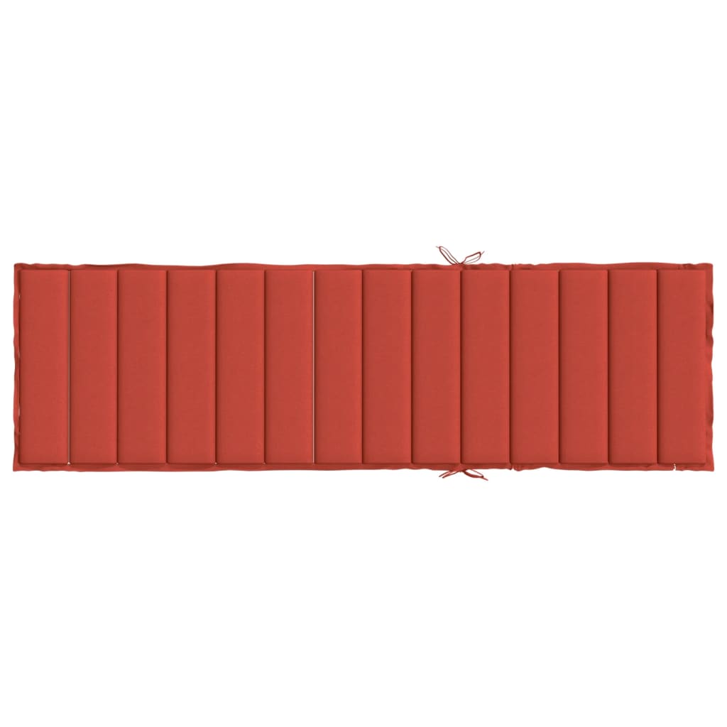 Coussin pour transat mélange rouge 200x70x4 cm tissu